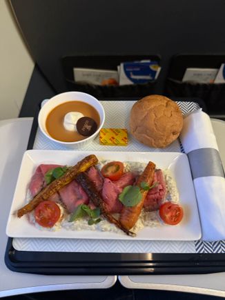 Roast beef salad. Other option broccoli and chickpea salad 
