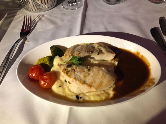 Chicken escalop in a herb jus