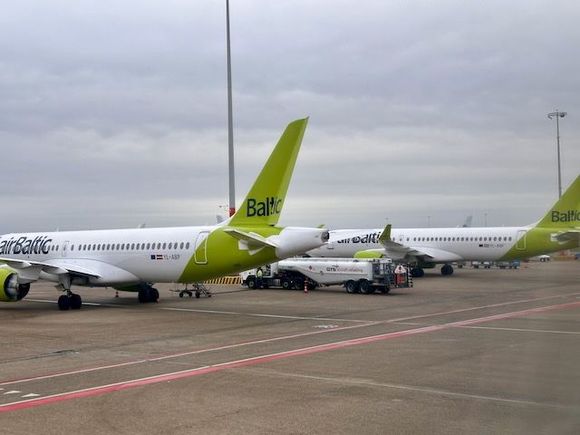 Three Air Baltic A220s lined up at AMS all heading to the Baltic capitals one right after the other (TLL was out first, allowing me to get this shot).