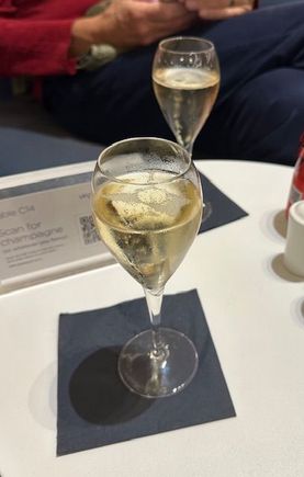Champagne at the Virgin Clubhouse - Laurent Perrier!