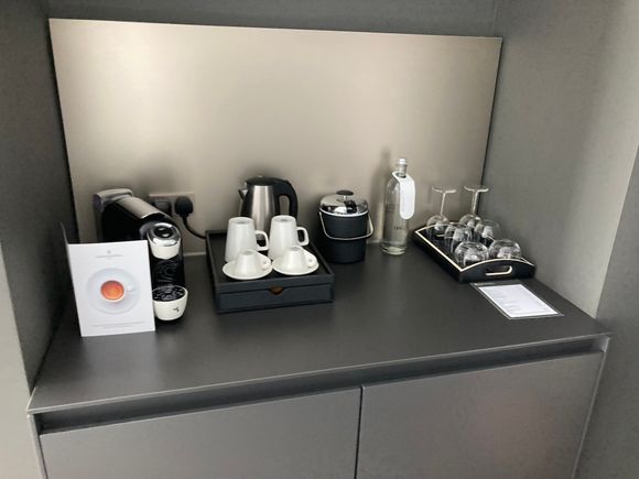 As a suite, comes with coffee machine 