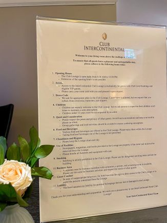 Kind reminder of club lounge’s etiquette 