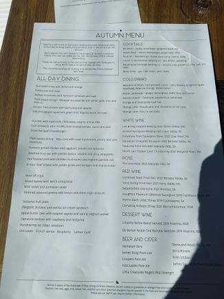 Autumn menu Sydney F lounge 