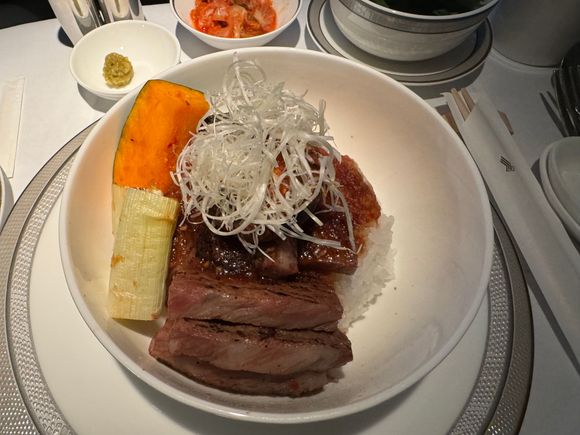 Wagyu Yakiniku from a different flight. Can see the beef a little better in this picture