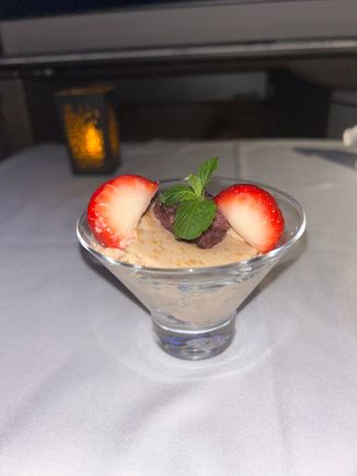 They had run out of the dessert on the menu and so we were given this mousse.  Not sure what it was tbh and it was only ok.  