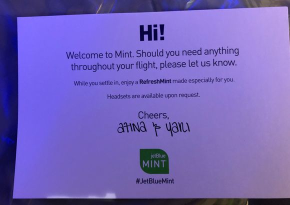 Welcome card.  Afina always had a smile on her face!
