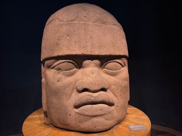 An Olmec head.