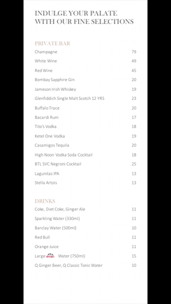 Pricing list 