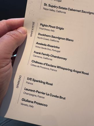 Wine menu