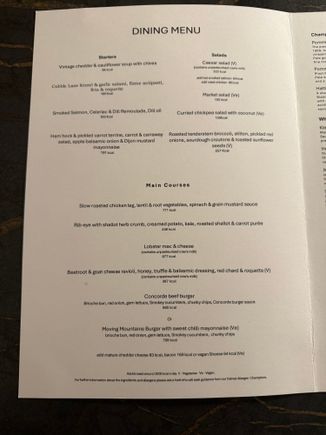 Dessert menu