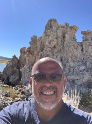 Tufas to scale. These are inland and about 25 feet tall. They were originally underwater 