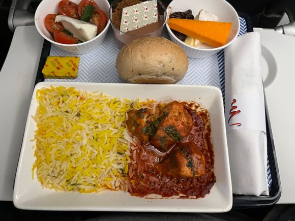 Muslim meal on the same flight at KARFA to Sofia on 8 December 2023. It was a chicken tikka with rice. Quite good. 