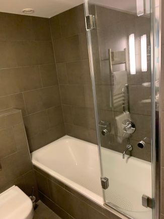 Shower specially designed to leave water on the floor. 
