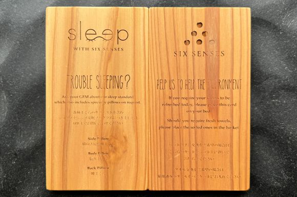 Linen change request card and Pillow menu
