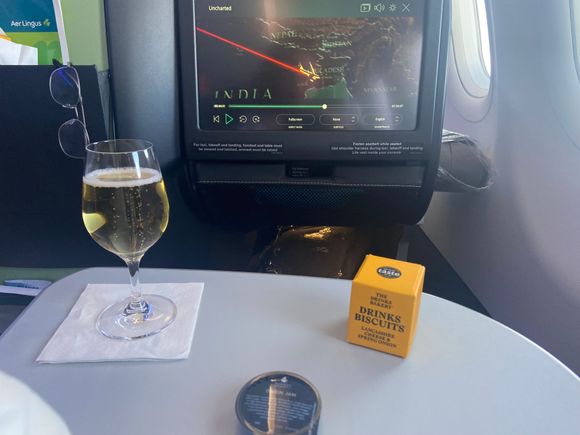 Snack served just after takeoff