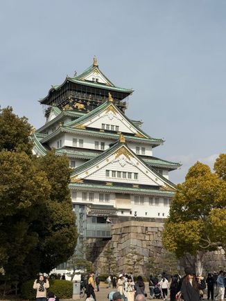 Osaka castle. Worth walking around the grounds for a relaxing time.