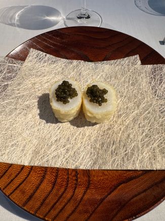Squid with caviar….excellent start….