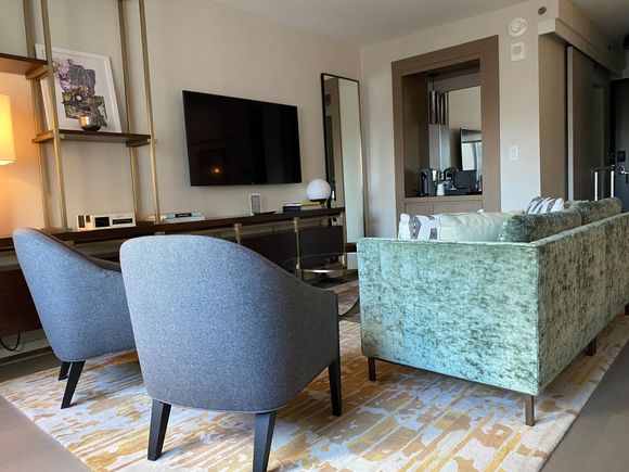 Seating area in deluxe room