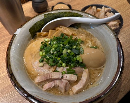 Good portion of pork in this ramen, but slightly too salty.