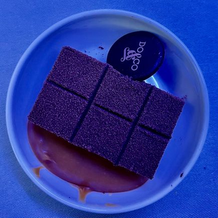 Chocolate ‘bar’ dessert - very tasty although sauce was served too cold.