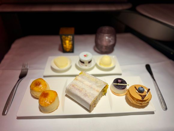 After takeoff - afternoon tea