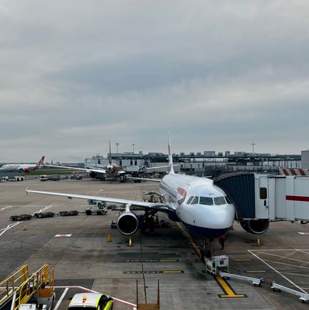 Our chariot on stand at LHR 