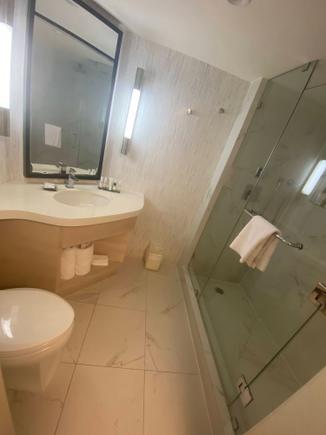 Small but usable bathroom. 