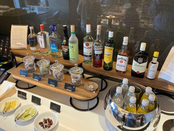 Alcohol selection in club lounge