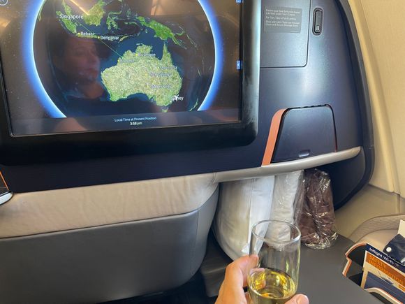 A380 seat - pillow, mattress topper and blanket at the seat 