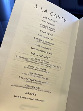 breakfast service due to 8:30AM departure