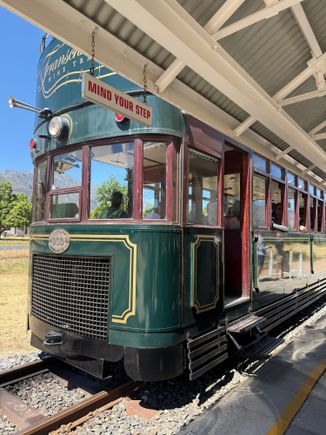 The wine tram, which nips between various wine estates.