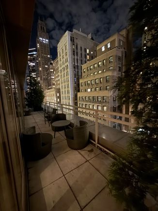 Outdoor terrace — too bad the weather wasn’t accommodating! 