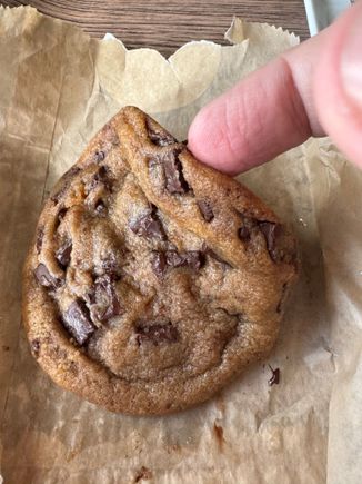 Look at this greasy, inedible cookie. Would’ve preferred raw cookie dough instead.