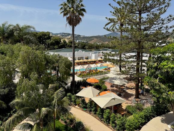 View of most of the resort from the rooftop bar