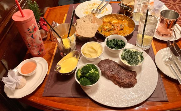 Ribeye .. was it Angus ? Fish curry , cod and salmon 