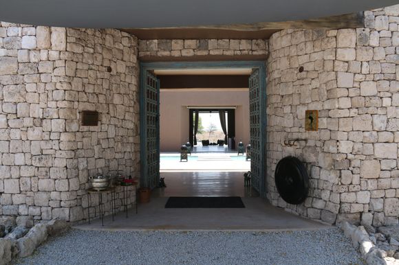 Entrance to The Fort, complete with gong on the right