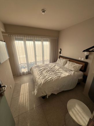 View from the door, directly into the bed.