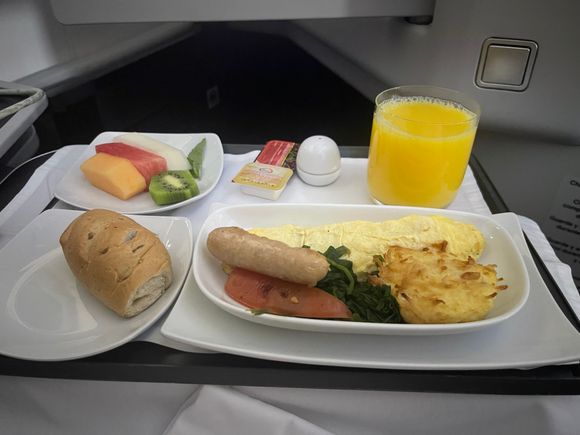 Pretty standard egg breakfast. No particularly tasty but, wasn’t unhappy. I asked for a mimosa, no sparkling wine onboard. 