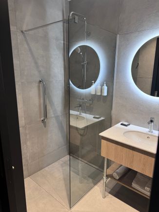 Bathroom was clean and modern