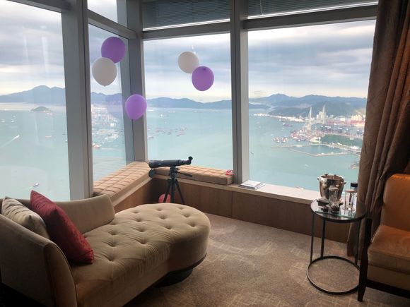 View from our suite with some welcoming balloons set up by the staff at RC