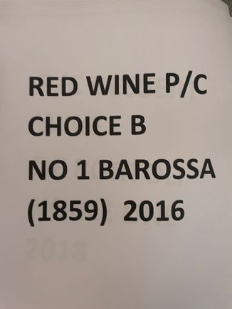 QF2 First - wine menu