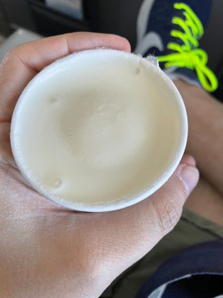Almost completely melted ice cream