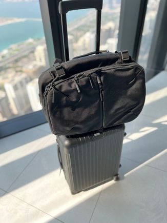 Backpack from Aer and Rimowa cabin..