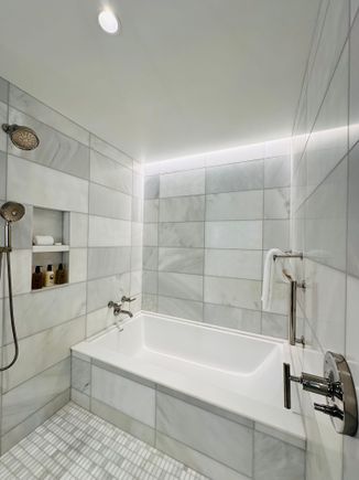 Walk in shower with tub