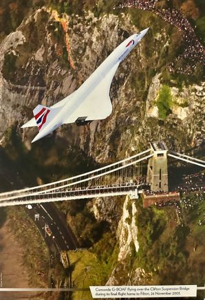 The famous image of Bristol icons on her last flight.