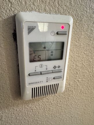 Thermostat showing an error code.