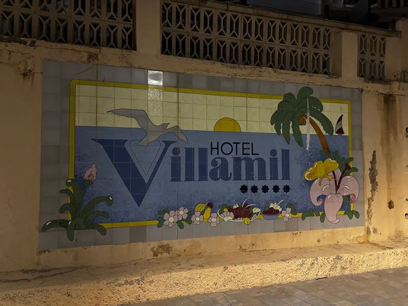 Hotel sign as viewed from beach 