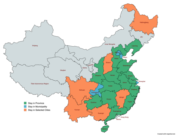 Using the chart, created this list of provinces