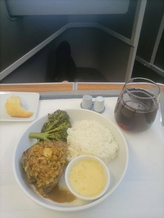 And, here is the beef.  The sauce helped it a tiny bit, but I still gave up after the second bite.  The vegetable was also overcooked.  