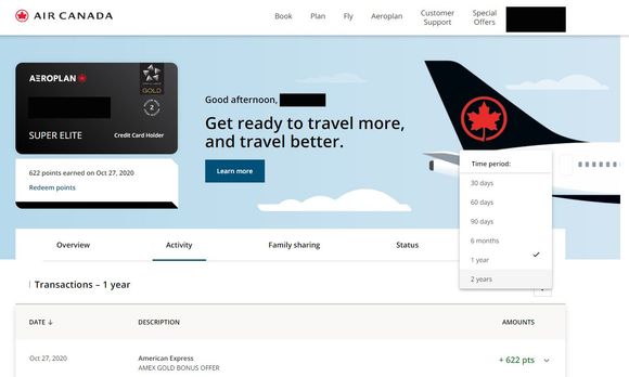 Air Canada Activity Webpage